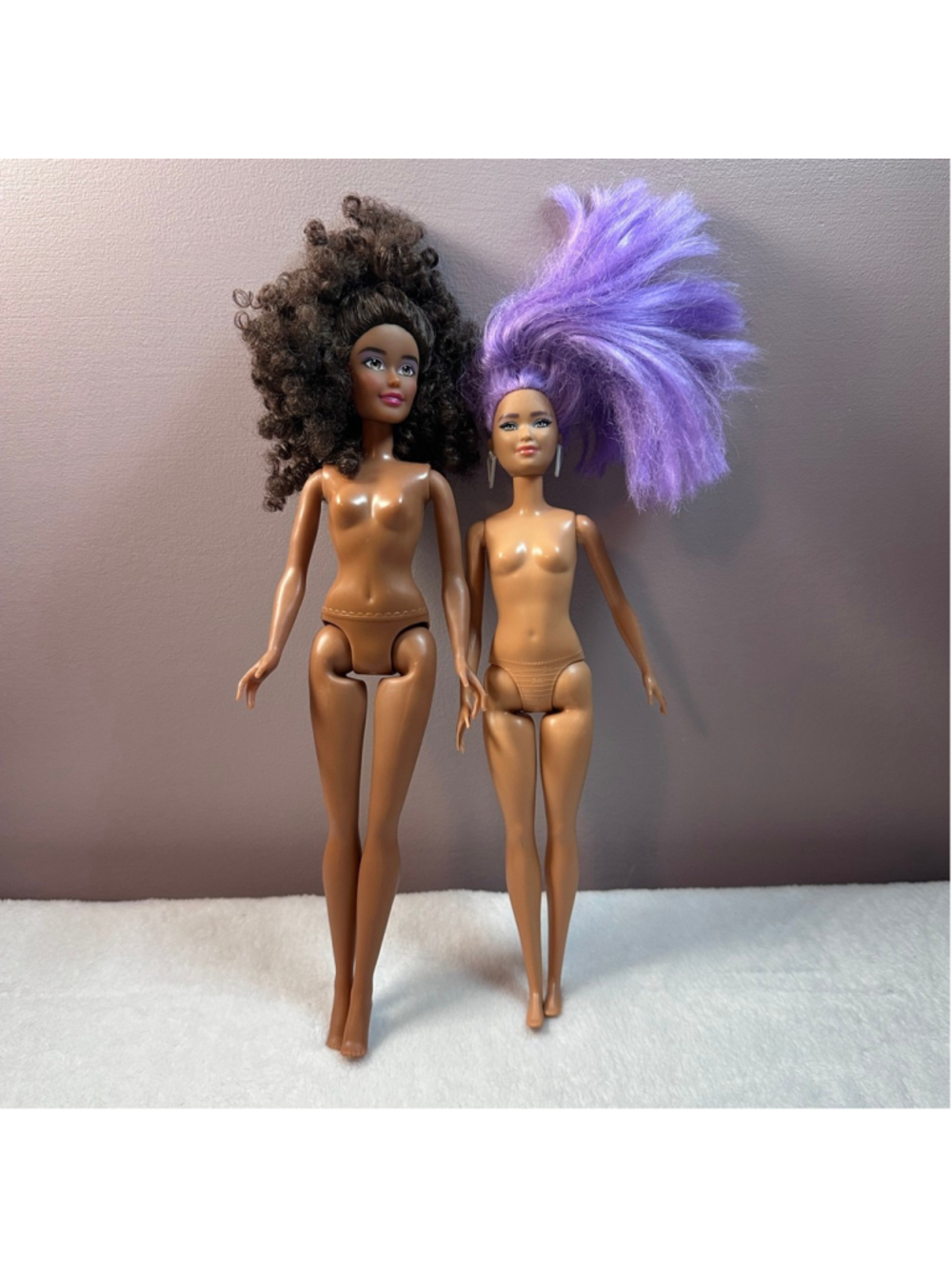 Barbie Doll Bundle Curvy Barbie Purple Hair Fashionistas Articulated Dolls